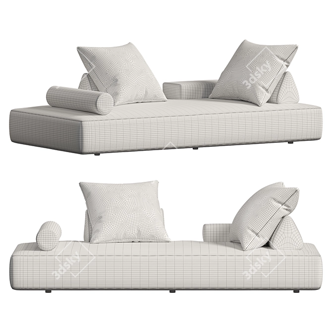 Luxury Italian Design Day Bed 3D model image 2