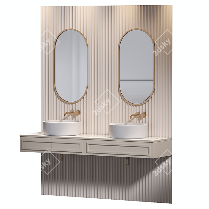 Modern Bathroom Furniture Set 2014 3D model image 1