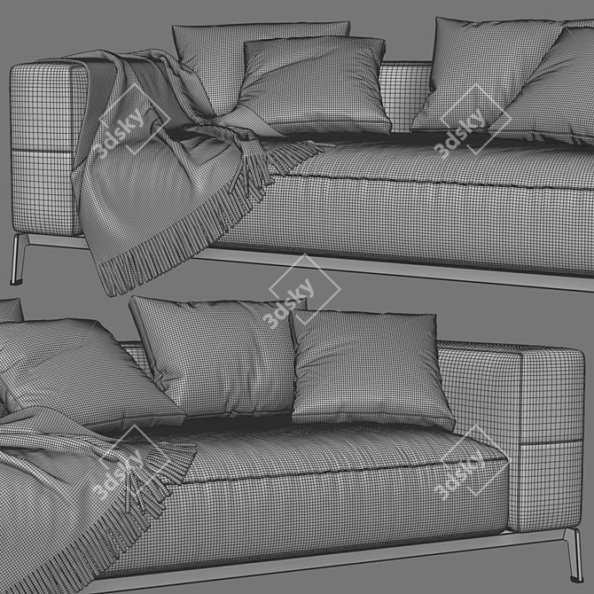 Contemporary Flexform Ettore Sofa 3D model image 5