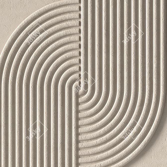 Stone Relief Artwork Decor Panel 3D model image 5