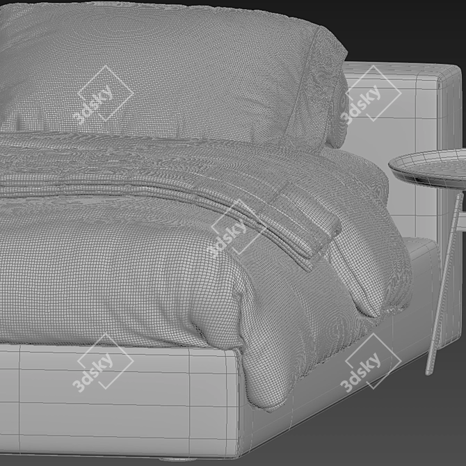 Stylish Cubic 24 Bed 3D model image 3