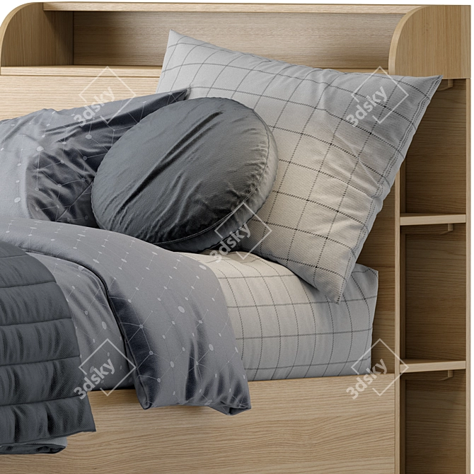 Woodland Kids Bed with Shelves 3D model image 5