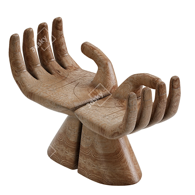 Hand-Carved Buddha Hand Accent Table 3D model image 2