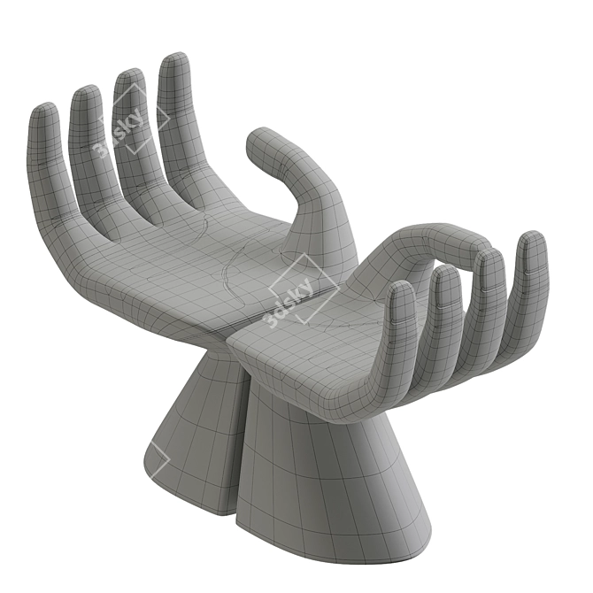 Hand-Carved Buddha Hand Accent Table 3D model image 3