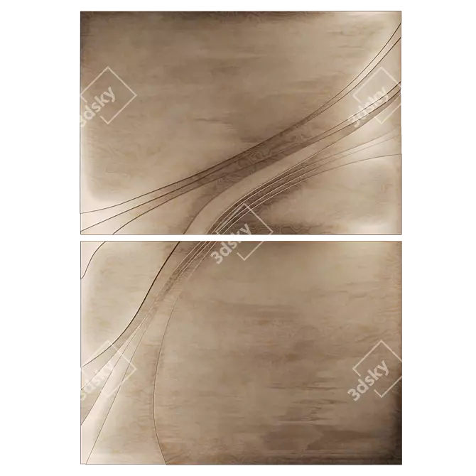 Abstract Metal Wall Sculpture 3D model image 2