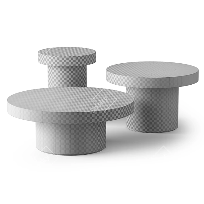 Modern Frari Cimento Table Set 3D model image 5