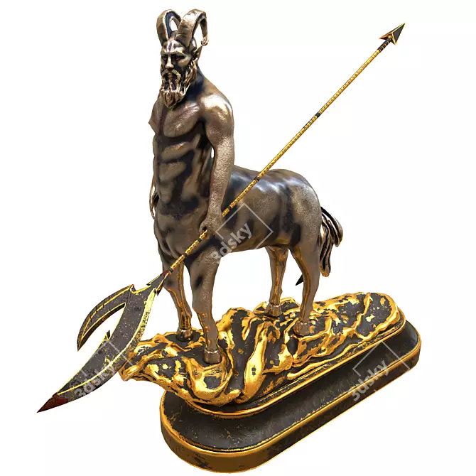 Handcrafted Santur Statue Model 3D model image 1