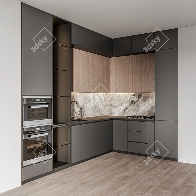 Compact Kitchenette Minikitchen029 3D model image 7