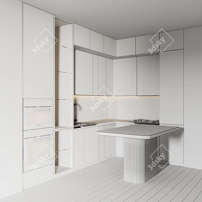 Compact Kitchenette Minikitchen029 3D model image 8