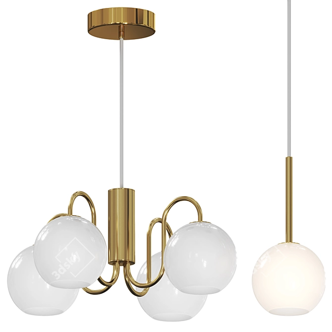 Modern Geometric Pendant Light 3D model image 1