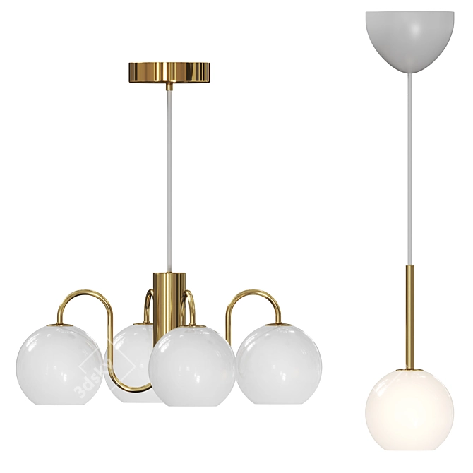 Modern Geometric Pendant Light 3D model image 2