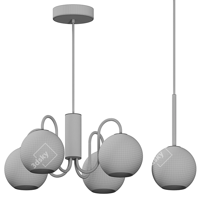 Modern Geometric Pendant Light 3D model image 3