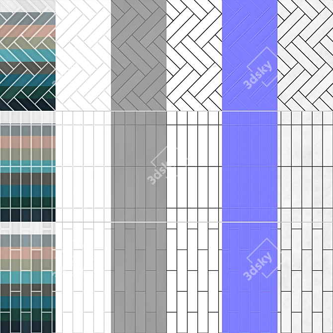  Seamless Ceramic Tiles Collection 3D model image 5