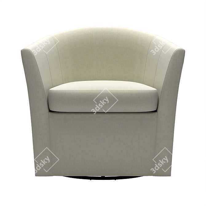 Hyde Swivel Armchair: Upholstered Elegance 3D model image 3