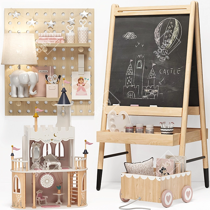 Creative Kids Easel & Dollhouse 3D model image 1