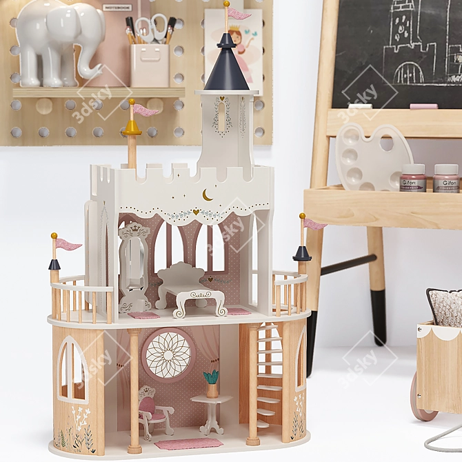 Creative Kids Easel & Dollhouse 3D model image 2