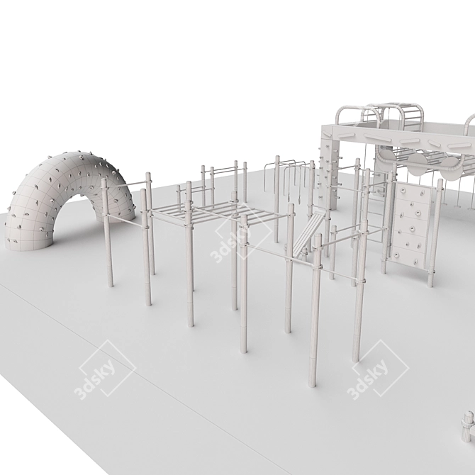 Workout Training Area 3D Model 3D model image 5