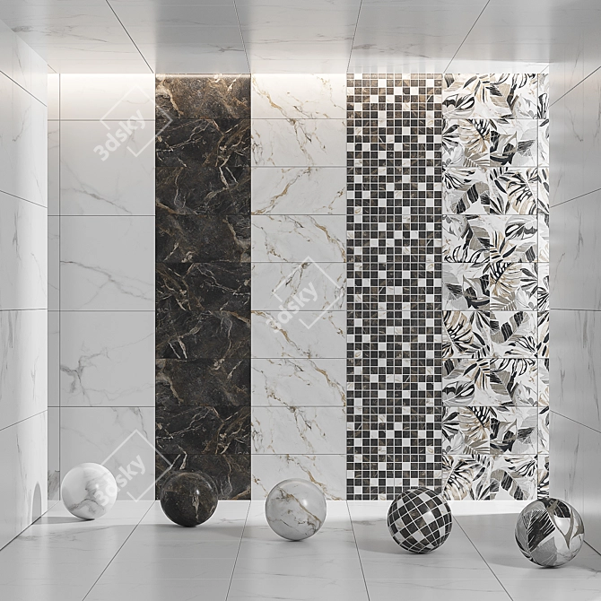 Kanzas Ceramic Tile Collection 3D model image 1