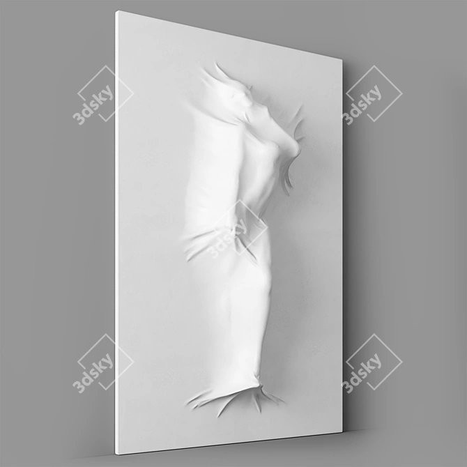 3D Bas Relief Woman Sculpture 3D model image 3