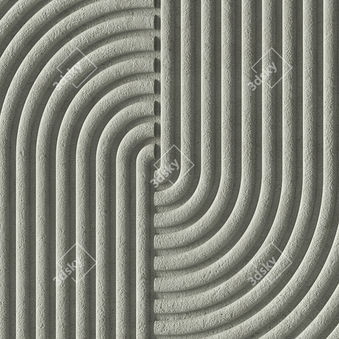 Stone Textured Relief Panel - 3D Wall Decor 3D model image 5