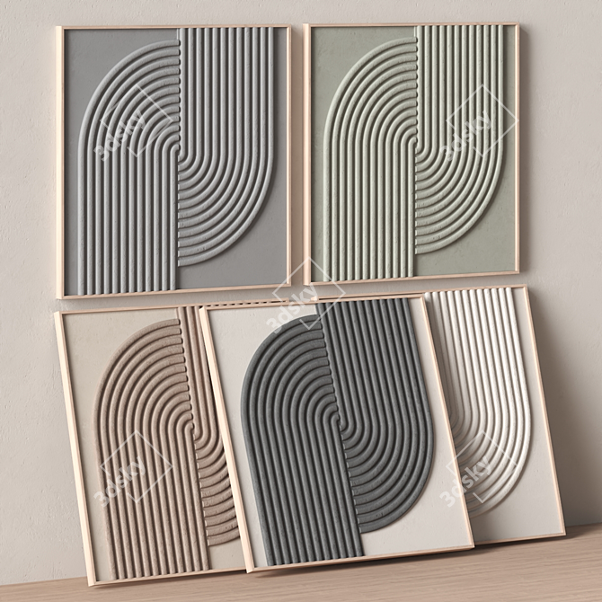 Stone Textured Relief Panel - 3D Wall Decor 3D model image 6