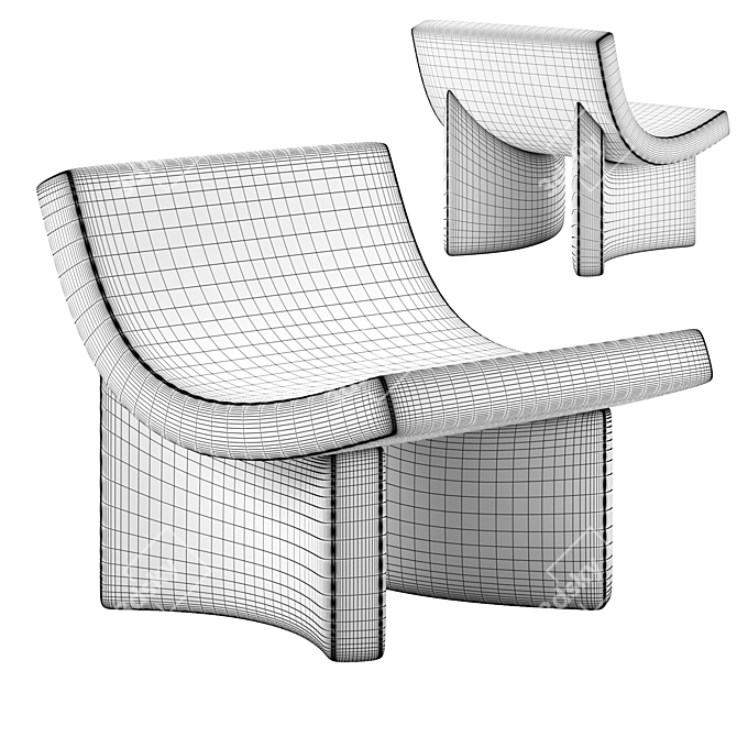 Contemporary TALK Armchair by Mogg 3D model image 7