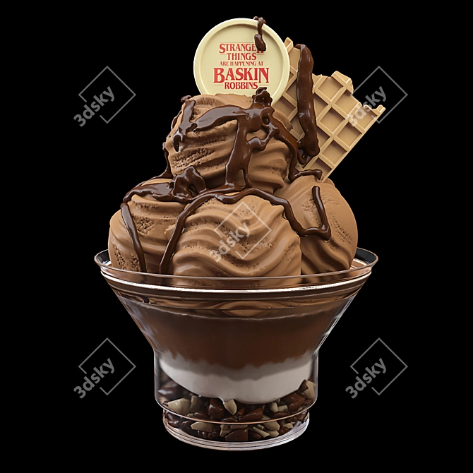 Decadent Hot Chocolate Ice Cream 3D model image 1