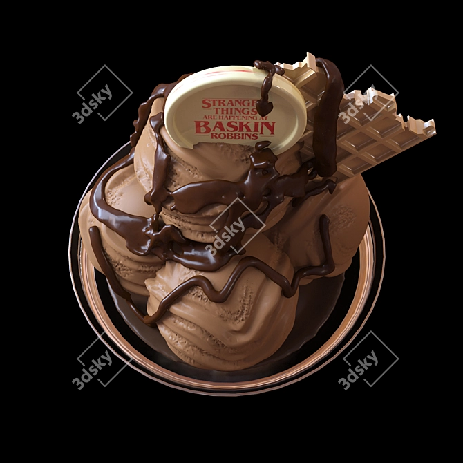 Decadent Hot Chocolate Ice Cream 3D model image 2