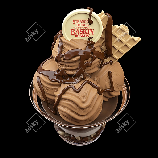 Decadent Hot Chocolate Ice Cream 3D model image 3