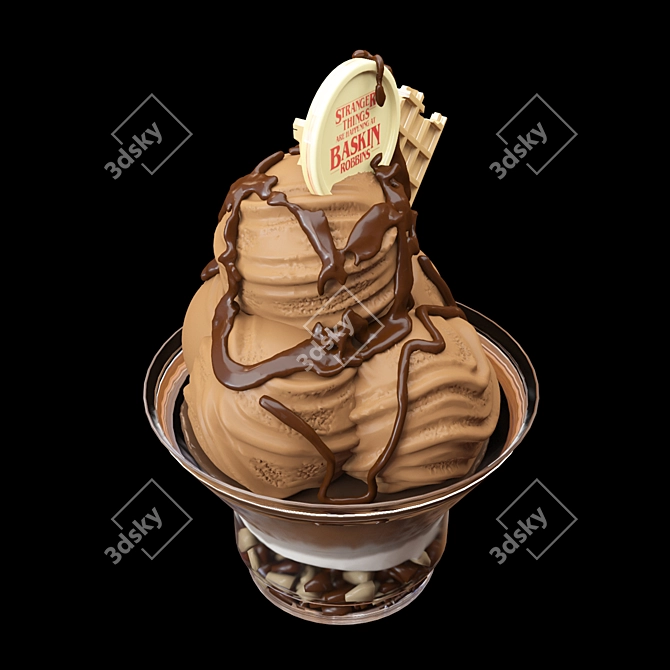 Decadent Hot Chocolate Ice Cream 3D model image 4