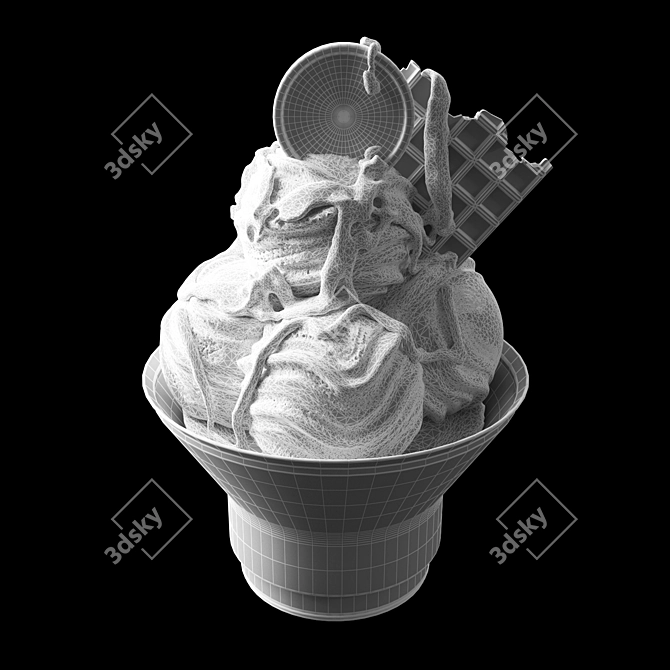 Decadent Hot Chocolate Ice Cream 3D model image 6