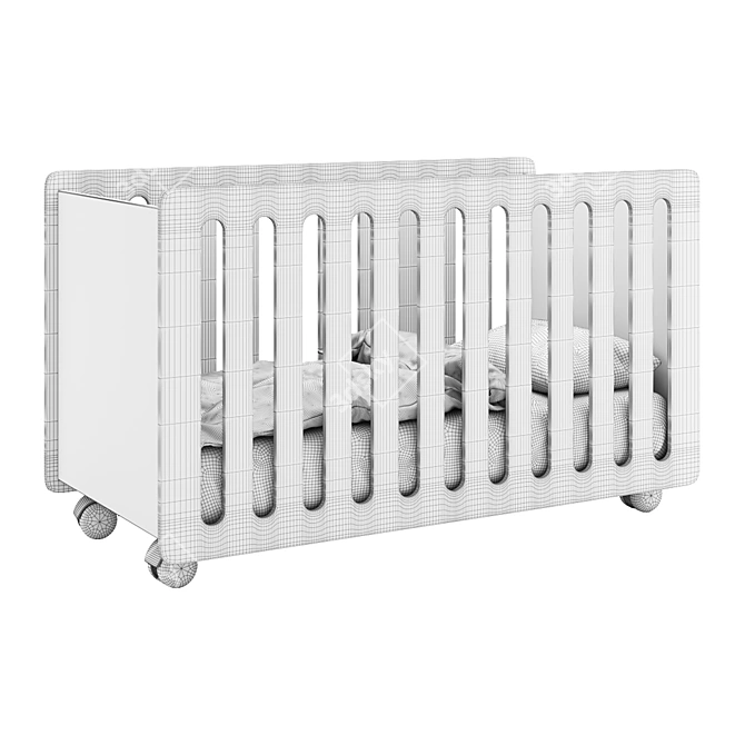 Top Baby Crib, Compact Design 3D model image 7