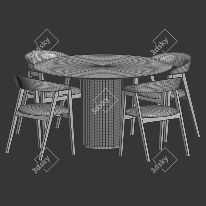 Elegant Trevor Chair Palais Table 3D model image 4