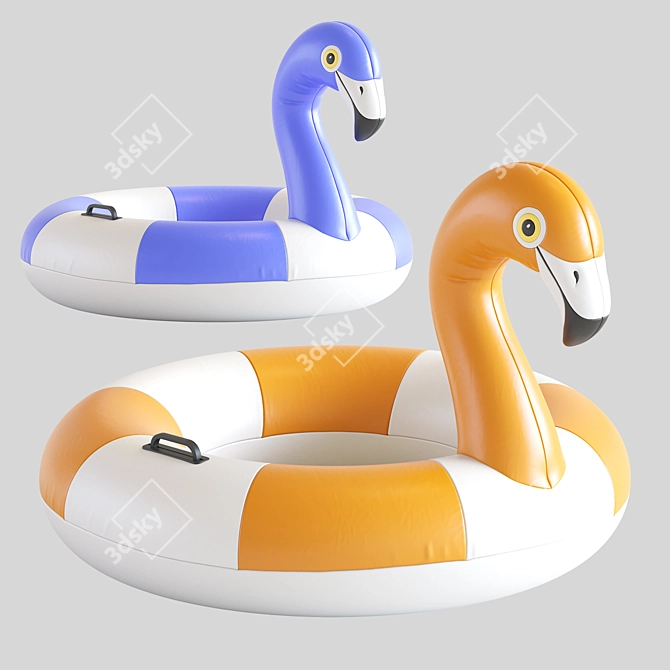 Inflatable Pink Flamingo Pool Float 3D model image 2