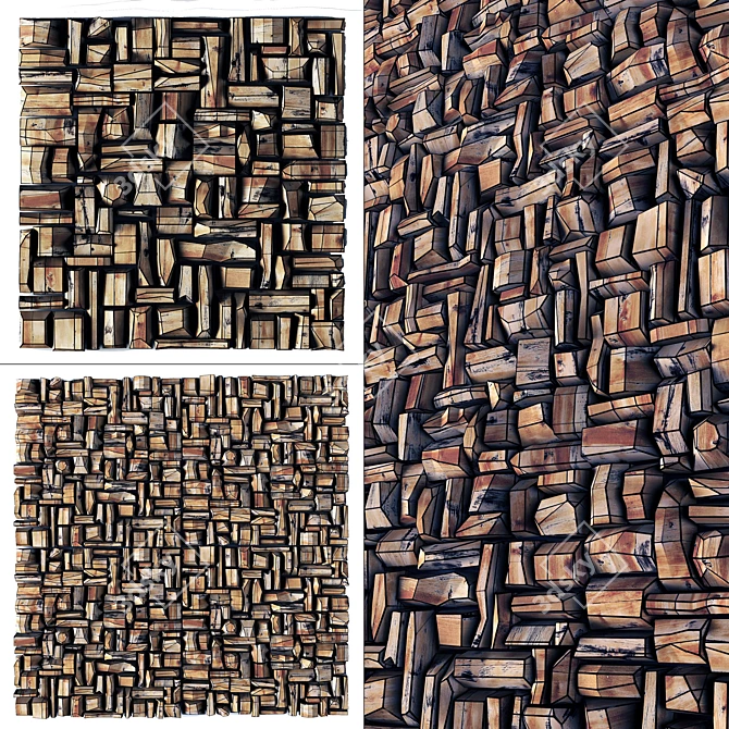 UVW Wood Panel Texture Kit 3D model image 1