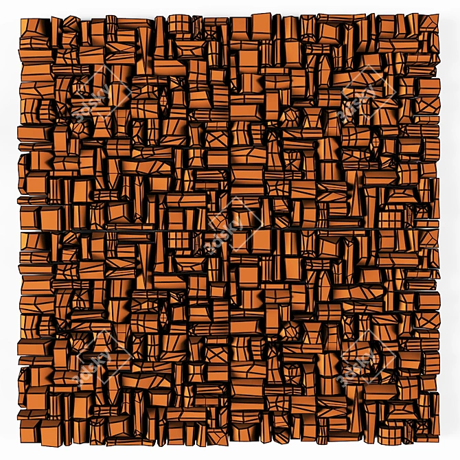 UVW Wood Panel Texture Kit 3D model image 6
