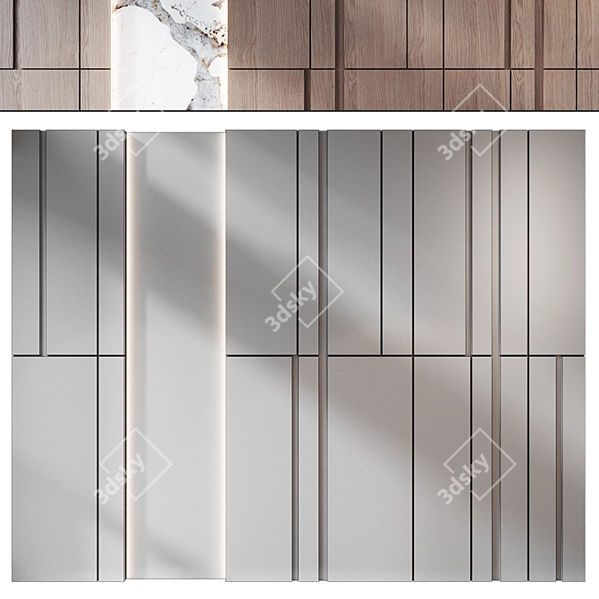  Wood Wall Panels Set 3D model image 2