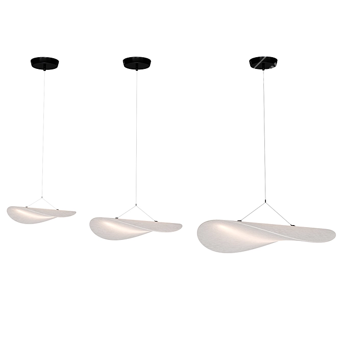 Modern Tense Pendant Lamp Set 3D model image 2