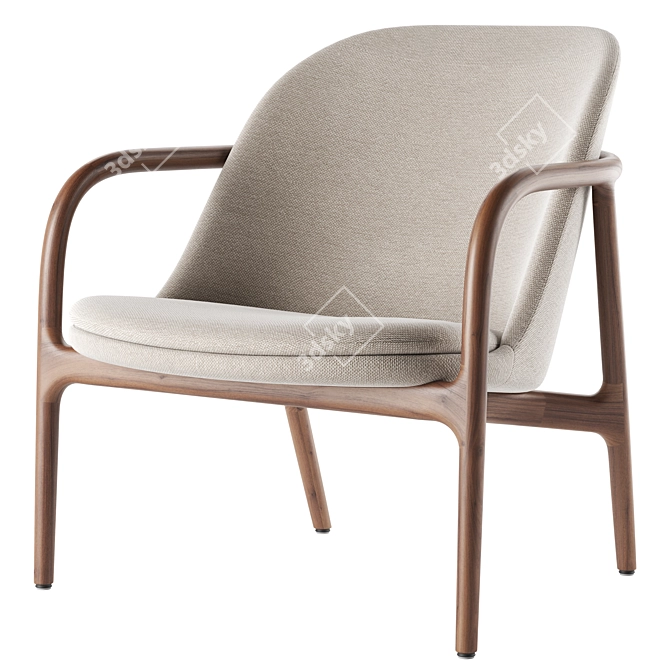Sleek Neva Lounge Chair 3D model image 1