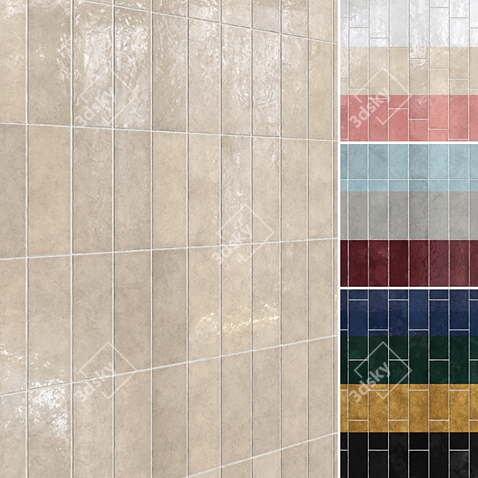 Artisan Ceramic Tiles Set 039 3D model image 1