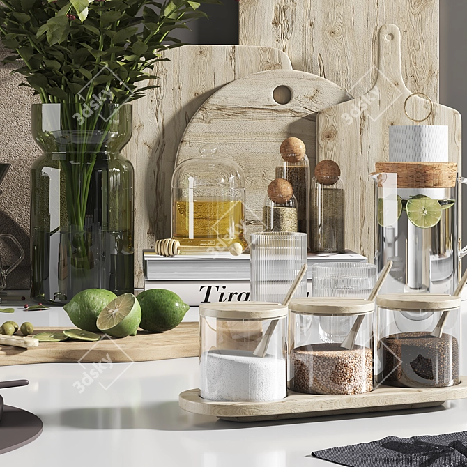 Modern Kitchen Accessories Set 2015 3D model image 2