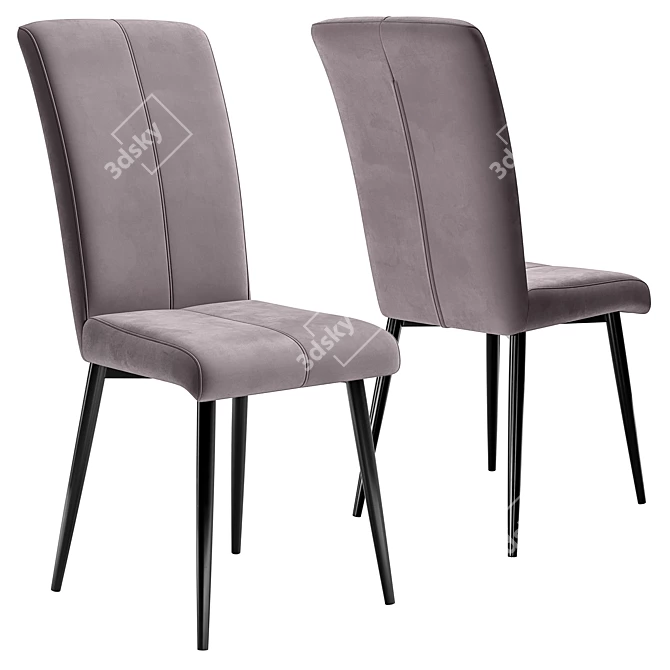 Modern Graphite Chair Philip 3D model image 1