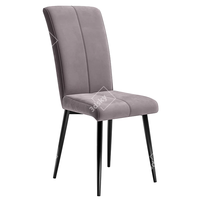 Modern Graphite Chair Philip 3D model image 3