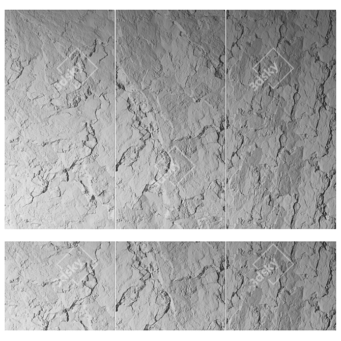 High-Res Seamless Rock Slab Set 3D model image 2