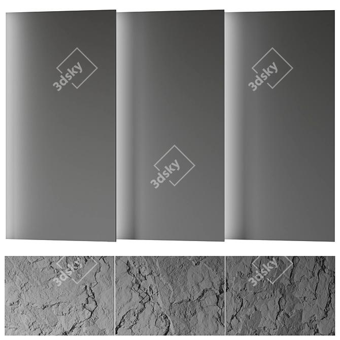 High-Res Seamless Rock Slab Set 3D model image 3