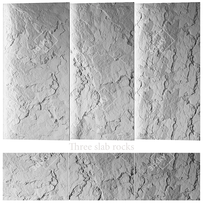 High-Res Seamless Rock Slab Set 3D model image 4