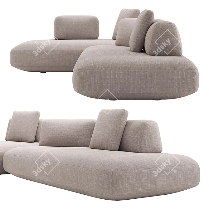 Norah 3-Seater Modular Sofa 3D model image 2