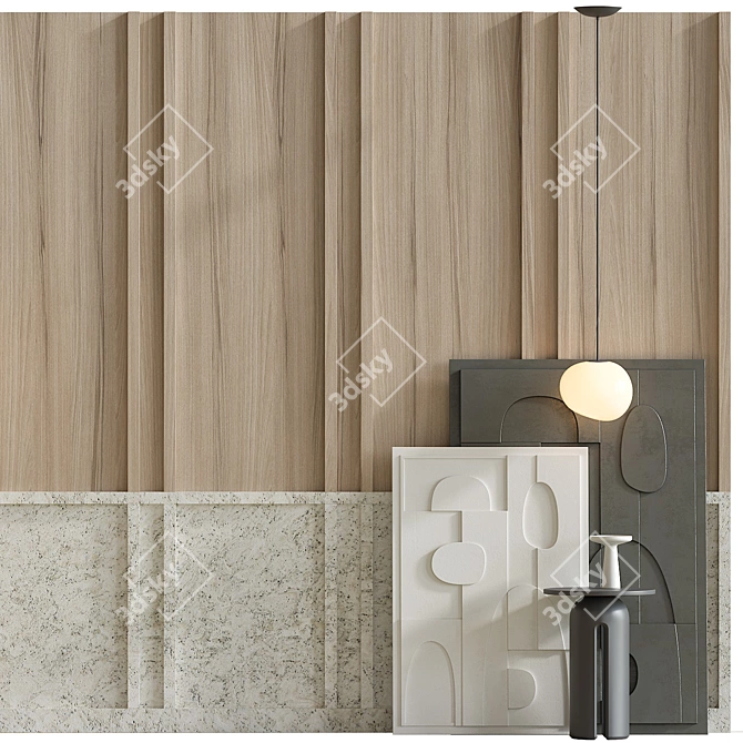 3D Wall Panel Design Set 3D model image 3