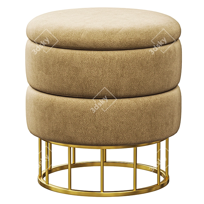 Elegant Zlata Pouf - TM525 3D model image 4