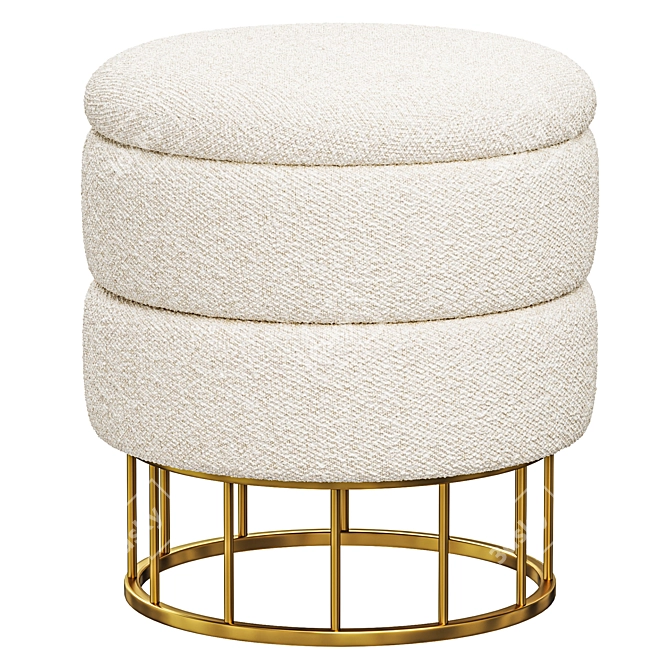 Elegant Zlata Pouf - TM525 3D model image 6